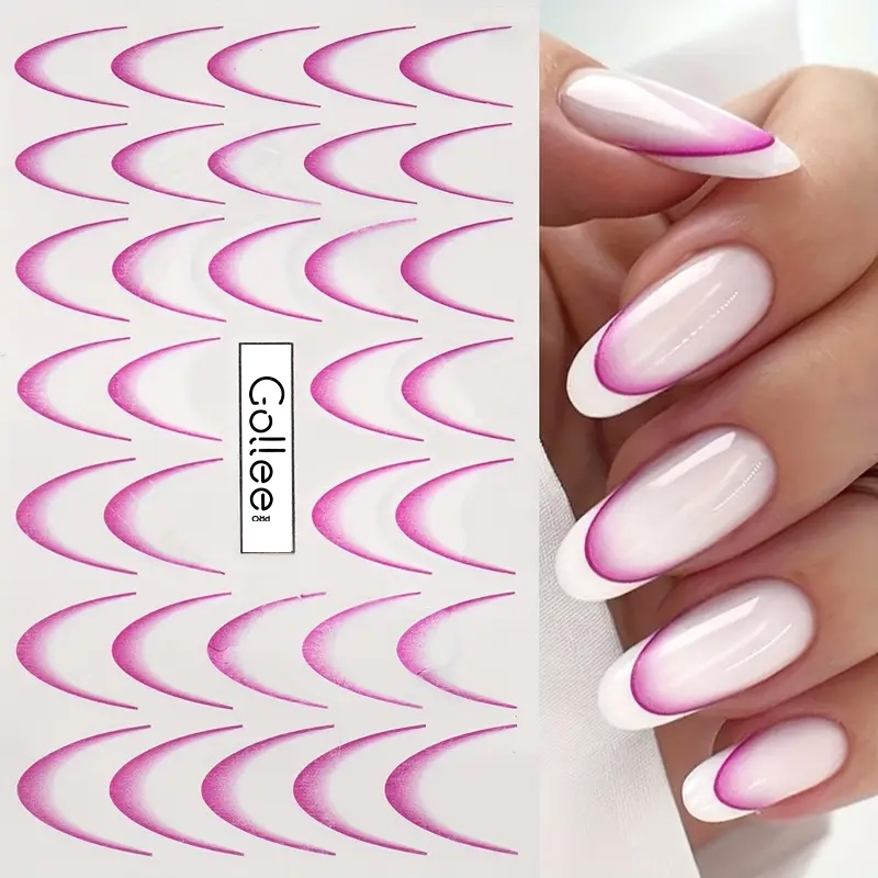 Nail%20Stiker%20Fransız%20French%20Dalgalı%20Model%20PEMBE